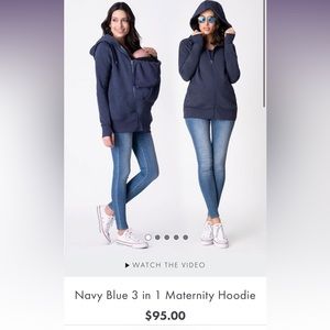 Seraphine 3 in 1 maternity, nursing, babywearing hoodie, blue, medium